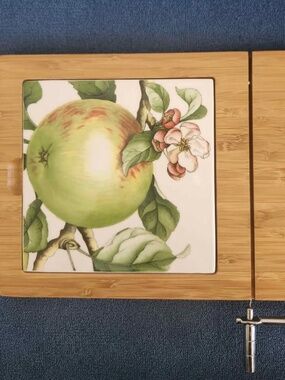 Wood & ceramic cheese serving board